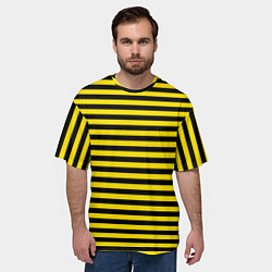 Футболка оверсайз мужская Черно-желтые осиные полосы, цвет: 3D-принт — фото 2