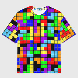 Футболка оверсайз мужская Тетрис цветные блоки, цвет: 3D-принт