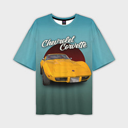 Мужская футболка оверсайз Американский спорткар Chevrolet Corvette Stingray
