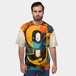 Футболка оверсайз мужская Девять, цвет: 3D-принт — фото 2