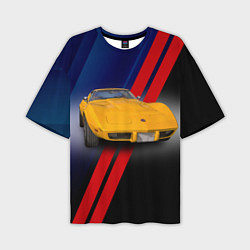 Мужская футболка оверсайз Классический спорткар Chevrolet Corvette Stingray