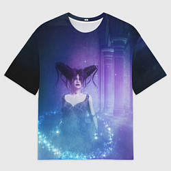 Мужская футболка оверсайз Ведьма со звездной пылью в старом замке