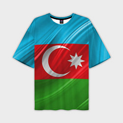 Мужская футболка оверсайз Азербайджанский флаг