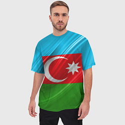 Футболка оверсайз мужская Азербайджанский флаг, цвет: 3D-принт — фото 2