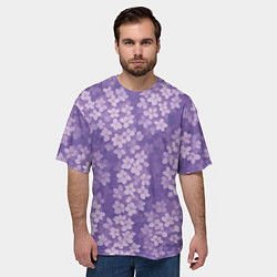 Футболка оверсайз мужская Цветы сирени, цвет: 3D-принт — фото 2