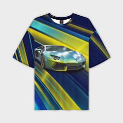 Мужская футболка оверсайз Суперкар Lamborghini Reventon