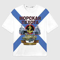 Футболка оверсайз мужская Морская пехота - где мы, там победа!, цвет: 3D-принт