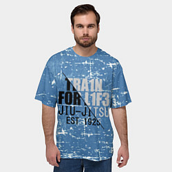 Футболка оверсайз мужская Jiu-Jitsu Train For Life, цвет: 3D-принт — фото 2