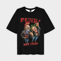 Мужская футболка оверсайз Punks Not Dead - панки хой