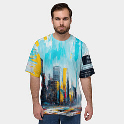 Футболка оверсайз мужская Палитра города, цвет: 3D-принт — фото 2