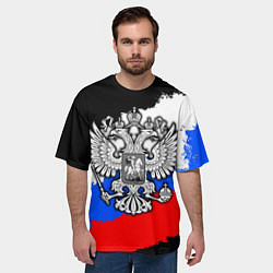 Футболка оверсайз мужская Триколор - герб РФ, цвет: 3D-принт — фото 2