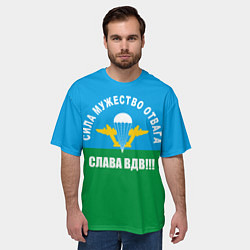 Футболка оверсайз мужская Слава ВДВ!, цвет: 3D-принт — фото 2