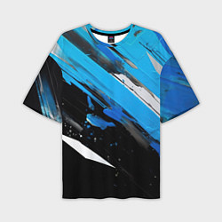 Мужская футболка оверсайз Black blue white