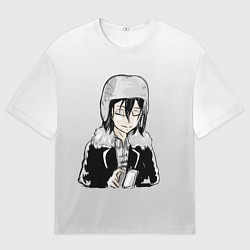 Футболка оверсайз мужская Достоевский и чашка кофе, цвет: 3D-принт