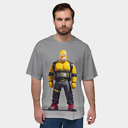 Футболка оверсайз мужская Homer Simpson - ninja - neural network, цвет: 3D-принт — фото 2