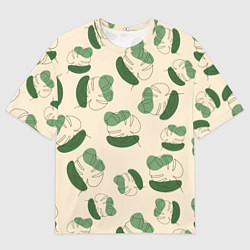 Мужская футболка оверсайз Монстера абстракция