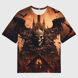 Мужская футболка оверсайз Адский череп