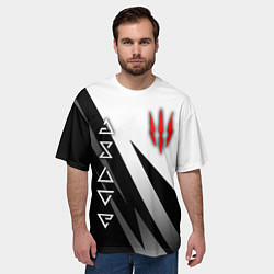 Футболка оверсайз мужская The witcher - знаки, цвет: 3D-принт — фото 2
