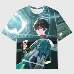 Футболка оверсайз мужская Дань Хэн в общем вагоне, цвет: 3D-принт