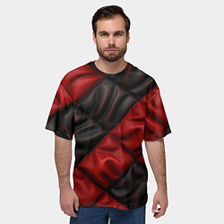 Футболка оверсайз мужская Red black luxury, цвет: 3D-принт — фото 2