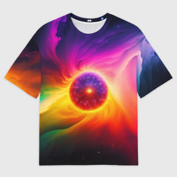 Мужская футболка оверсайз Неоновое солнце