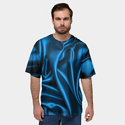 Футболка оверсайз мужская Синий шёлк, цвет: 3D-принт — фото 2