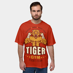 Футболка оверсайз мужская Tiger - боец, цвет: 3D-принт — фото 2