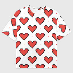 Мужская футболка оверсайз Pixel heart