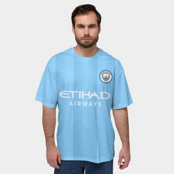 Футболка оверсайз мужская Джек Грилиш Манчестер Сити форма 2324 домашняя, цвет: 3D-принт — фото 2