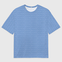 Мужская футболка оверсайз Волны голубой