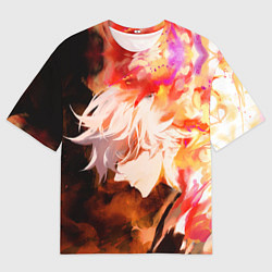 Футболка оверсайз мужская Габимару в цветном огне, цвет: 3D-принт