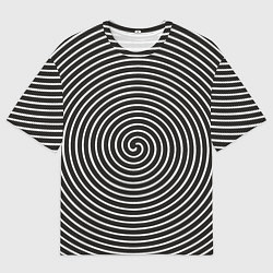 Мужская футболка оверсайз Оптическая спираль