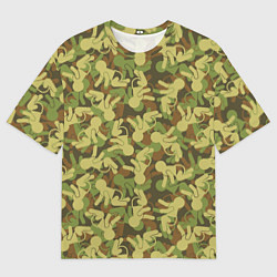 Футболка оверсайз мужская Малыши камуфляж, цвет: 3D-принт