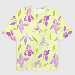 Мужская футболка оверсайз Фиолетовые лилии