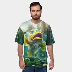 Футболка оверсайз мужская Карп в воде, цвет: 3D-принт — фото 2