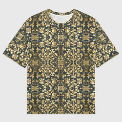 Футболка оверсайз мужская Объемный золотой цветочный узор, цвет: 3D-принт