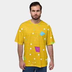Футболка оверсайз мужская Yellow abstraction, цвет: 3D-принт — фото 2