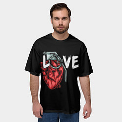 Футболка оверсайз мужская Heart grenade, цвет: 3D-принт — фото 2