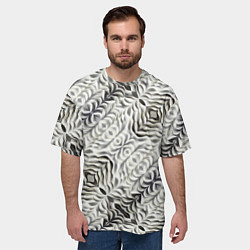 Футболка оверсайз мужская Черно-белые складки, цвет: 3D-принт — фото 2