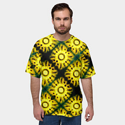 Футболка оверсайз мужская Солнечные подсолнухи, цвет: 3D-принт — фото 2