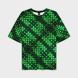 Футболка оверсайз мужская Яркие зеленые точки, цвет: 3D-принт