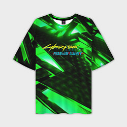 Футболка оверсайз мужская Cyberpunk 2077 phantom liberty neon green, цвет: 3D-принт