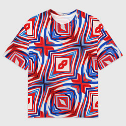 Мужская футболка оверсайз Красная маска абстракция