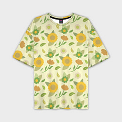 Мужская футболка оверсайз Цветы лета