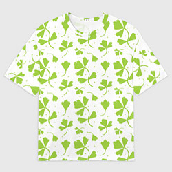 Мужская футболка оверсайз Зелёные веточки