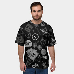 Футболка оверсайз мужская Sad art, цвет: 3D-принт — фото 2