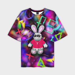 Футболка оверсайз мужская Кролик в футболке, цвет: 3D-принт