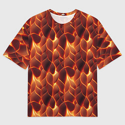Футболка оверсайз мужская Огненная мозаичная текстура, цвет: 3D-принт