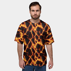 Футболка оверсайз мужская Раскалённые камни лавы, цвет: 3D-принт — фото 2
