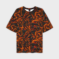 Мужская футболка оверсайз Огненная лава